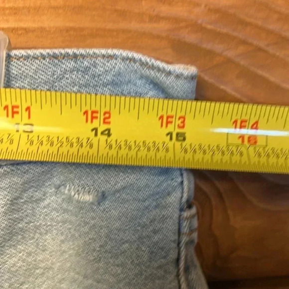 Levis 501 premium shorts womens button fly 30" waist high rise summer Fringe Hem - Picture 6 of 9